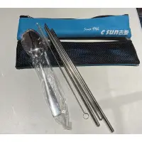 在飛比找蝦皮購物優惠-不鏽鋼 餐具 五件組 筷 匙 吸管 刷 網狀透氣收納袋  R