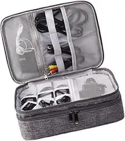 Electronics Carrying Case Organizer Bag for Data Cables Power Banks and Accessories Compact Travel Storage Grey