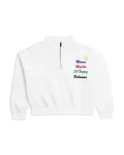 Vintage Havana Girls' Destination Quarter Zip Pullover Sweatshirt - Big Kid