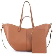 [AIZHIYI] Genuine Leather Vintage Shoulder Bag Large Capacity Tote Bag for Women Chic Leather Tote Handbag with Matching Clutch