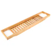 Modern Bamboo Bath Tray Bathtub Storage Rack Shelf Organizer Wine Glass Holder