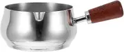 JUMPLAWN Sauce Dish with Wooden Handle Butter Melting Pot for Dipping Condiments and Seasoning Bowl for Steak Salad and More