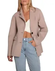 [Belle & Bloom] Stuck On You Cinch Waist Coat in Sand