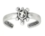 Sterling Silver .925 Turtle Toe Ring Adjustable Size | Made In USA