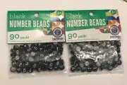 (Lot Of 2) 180 Beads NWT Black Numbers 0-9 Horizon Group Ages 6+ Craft Learning