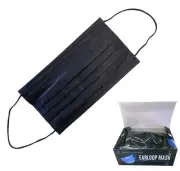 Black ASTM Level 1 3-Ply Earloop Face Masks (1 Box of 50)