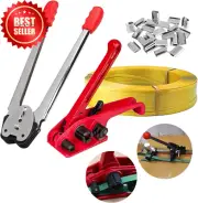 Pallet Banding Straps Kit with Tensioner Tool,100M Belt 50Buckles,Heavy Duty