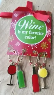 Christmas Wine Glass Charms Set Of 4 Charms