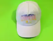 New CHAMPION OSFA Women’s Adjustable Snapback Hat One Size White 100% Cotton