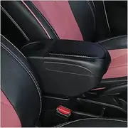 Compatible For Peugeot 307 Armrest Box Arm Elbow Rest Center Console Storage Case With Cup Holder USB Port(All black color)