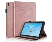 Tablet PC Case for Lenovo Tab E10 (TB-X104F) 10.1 Inch PU Leather Case Flip Wallet Protective Cover-Rose Gold