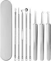 Fecong Stainless Steel Blackhead Removal Kit,Fecong Tweezers,Black Head Precision Tweezers,Blackhead Tweezers,Professional Facial Blackhead Remover Tweezers Tool,Extractor Pore Prep