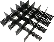 WeFoonLo 8pcs DIY Plastic Drawer Organizer Adjustable Drawer Dividers for Home Tidy Closet, Socks, Underwear, Office School Supplies, Kitchen Utensil Tools (Black)