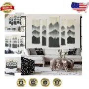 Unique Dip-Dyed Macrame Wall Hanging Set - 5 Handmade Pieces for Modern Spaces