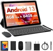 VASOUN Tablet 10-Inch Android 13, (4+4GB Expand) RAM 64GB ROM, 2 in 1...
