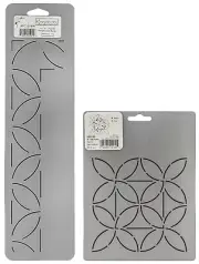 Quilting Stencils Framed Petal Border & Floral Block Design Quilters Stencil Set