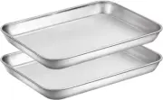 Baking Sheets Set of 2, Cookie Sheets 2 Pieces Stainless Steel Baking Pans & To