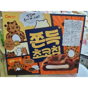 韓國餅乾 CW大蒜奶油吐司麵包餅乾350公克；CW可可豆麻糬餅整盒12入【道夫】