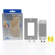 Leviton Decora Gray Touch Pad Light Dimmer 1-Pole Switch Preset 600W 6606-GSP