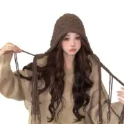 Harajuku Girls Beanie Hat Y2K Bonnet Hat Lady Windproof Hand Crochet