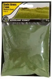 Woodland Scenics 614 STATIC GRASS Package. 1/16" Medium Green 2mm Fibers - NIB