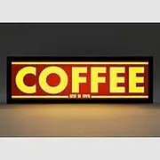 Coffee RGB LED Neon Lightbox with Remote & APP Control Studio Warning Sign Illuminated Lights Music Sync Timer Setting Signs for Cinema Libraries Cafes Home Company Wall Desk Decor USB Powered