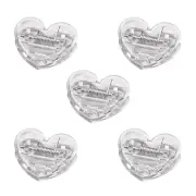 5 Counts Small Paper Clips Clear Heart Paper Clamps Small Clips