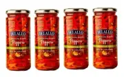 Tricolor Sliced Sweet & Hot Pickled Peppers Four Jars 16 Fl.Oz each