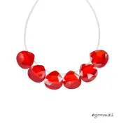 10 Cubic Zirconia Flat Pear Briolettes Beads 6x6mm Orangey Red #64124