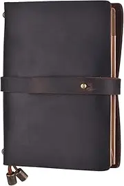 Portable Travel Journal Diary Leather Wr Notebook Refillable Lined Blank Grid Paper Busin Notepad Students Artists Travelers Busin Person