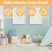 Wood Baby Shower Crate Closet Practical Newborn Baby Basket Versatile Baby bedJO