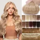 Thick Hairpiece Clip in Real Remy Human Hair Extensions 3/4 Full Head One Piece