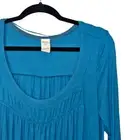 We The Free Teal Long Sleeve Scoop Neck Swing Top - Size M - New with Tags