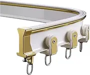 Room Divider，Ceiling Curtain Track， Room Divider Ceiling Track Hospital U Shape S Shaped Curtain Track White Wall Mount Ceiling Mounted Curtain Track Bendable(Wall Mount,213cm (7ft))