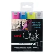 NEW Uni-Ball Uni Liquid Chalk Marker Chisel Tip Pen 4 Pack By Spotlight