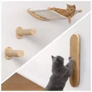 Cat Hammock Wall Mounted Cat Shelf with Two Steps - Wall Mounted Cat Scratchi...