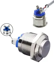 16mm Convex Head Metal Push Button Momentary ON/OFF Horn Switch Start High Flush