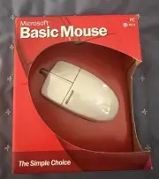 NEW Microsoft White Basic PS/2 Wired Mouse Vintage X08-07228 PC Windows 98