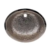 Whitehaus WH920ABB Oval Hammered Textured Undermount Bathroom Sink