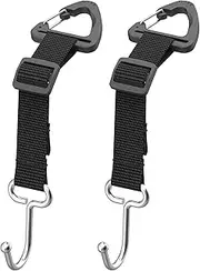 Nayubo 2Pcs Purse Hooks for Car, Adjustable Car Seat Headrest Hooks Hanger Hidden Holder for Bags Handbag Coat Storage Organizer Universal Hooks for Back Seat (Black)