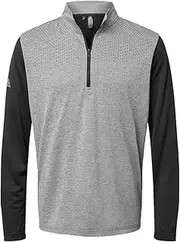 [adidas] Mens Heather Block Print Quarter-Zip Pullover
