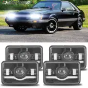 4PCS 4x6" inch LED Headlights DRL Hi/Lo For 1982-1987 Buick Regal Chevy Camaro