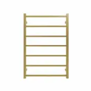 Commercial Square 7 Bar Brushed Gold PVD Heated Towel Rail