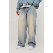 Mens Tall Stonewash Baggy Jeans