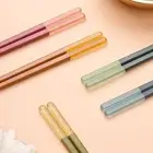 5 Pairs Plastic Chopsticks Multicolor Alloy Chop Sticks Restaurant