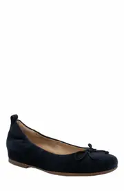 ABEO Cadence Bow Ballet Flat in Navy Suede - Metatarsal at Nordstrom, Size 6