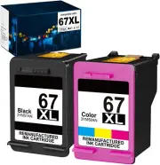 HP67XL Ink Cartridges Black/Color for HP Deskjet 2720 2721,2722,2723,4120