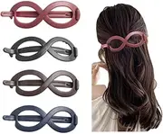Naisfei 4 Packs Hair Clips,French Concord Hair Clips Claw, Oval Hair Clips for Women, Side Slid Flat Hair Clips for Volume Strong Hold No Slip Grip Hair Claw Clips for Women Girls Thick Thin Hair