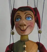 JESTER - wooden marionette, 16 inches tall, handmade from CZECH REPUBLIC