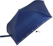[ローズ産業] Rose Industry 63500202 Mini Folding Umbrella, 19.7 inches (50 cm), Light Shine, Rain or Shine, Embroidered Floret, Navy